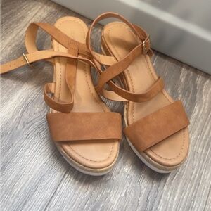 Soda Tan Strappy Sandals